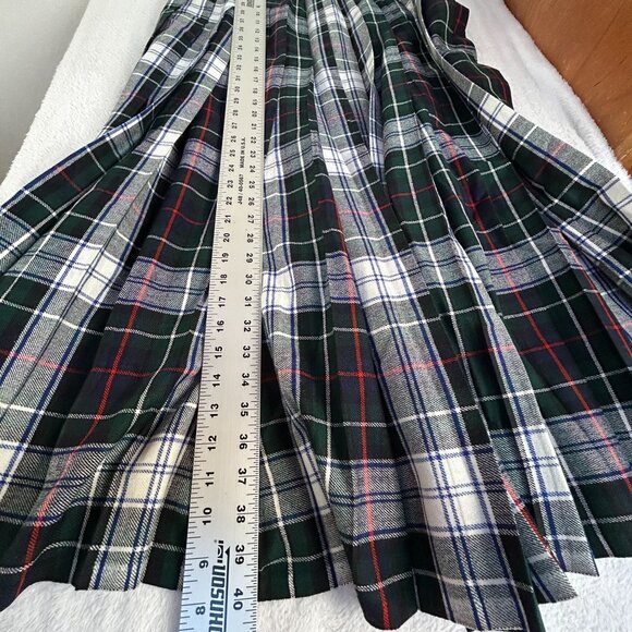 Vintage Geoffrey Tailor Highland Crafts Scottish Wool Plaid Pleated Maxi Skirt - Picture 7 of 7
